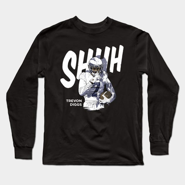 Trevon Diggs Dallas Shhh Long Sleeve T-Shirt by caravalo